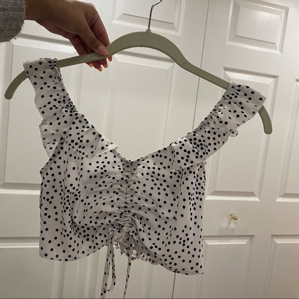 Shein polka dot crop top